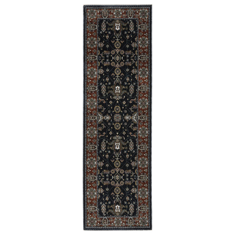 8' Rust Oriental Runner Rug With Fringe