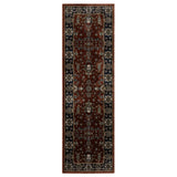 8' Red Oriental Runner Rug With Fringe