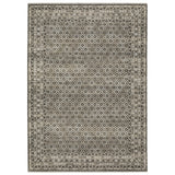 5' X 8' Gray And Beige Diamond Area Rug With Fringe