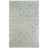 4' X 6' Gray And Ivory Wool Geometric Hand Tufted Area Rug