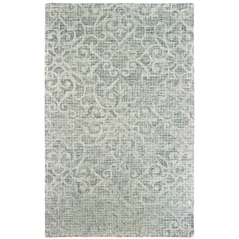 4' X 6' Gray And Ivory Wool Geometric Hand Tufted Area Rug