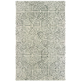 4' X 6' Gray And Ivory Wool Geometric Hand Tufted Area Rug