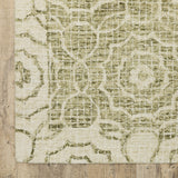 4' X 6' Green And Ivory Wool Geometric Hand Tufted Area Rug
