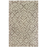 4' X 6' Brown And Ivory Wool Floral Hand Tufted Area Rug