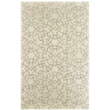 4' X 6' Tan And Ivory Wool Geometric Hand Tufted Area Rug