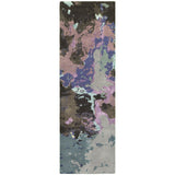 8' Blue And Purple Abstract Hand Tufted Runner Rug