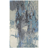 4' X 6' Blue And Gray Abstract Hand Tufted Area Rug
