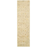 10' Beige And Gray Wool Oriental Hand Knotted Runner Rug