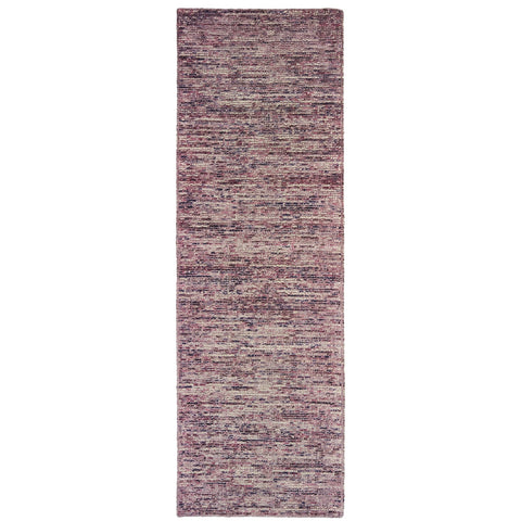 8' Purple And Pink Hand Tufted Runner Rug