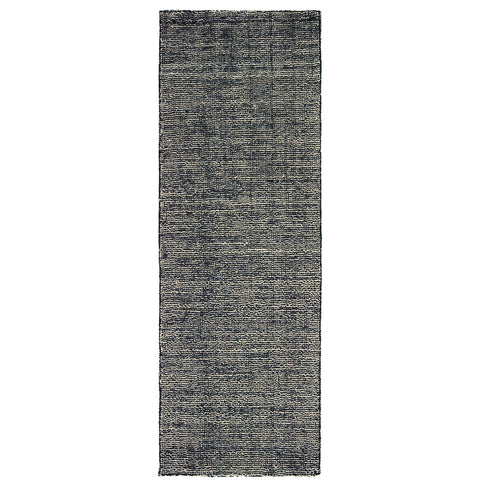 8' Charcoal And Black Hand Tufted Runner Rug