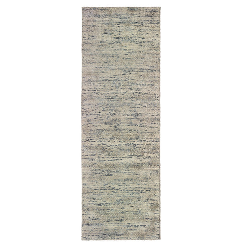 8' Stone And Gray Hand Tufted Runner Rug