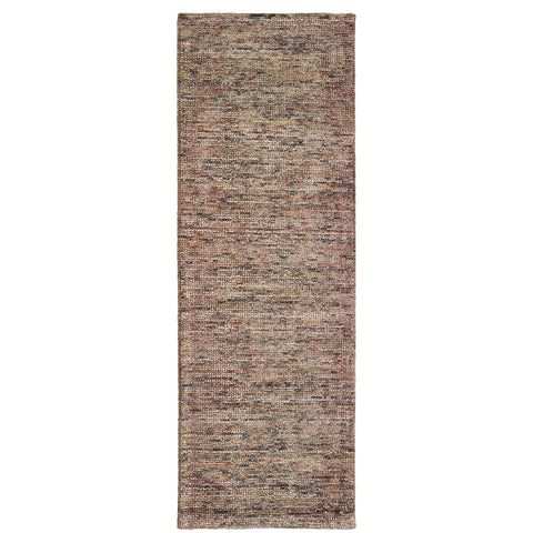 8' Taupe And Pink Hand Tufted Runner Rug