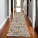 8' Ivory And Sand Hand Tufted Runner Rug