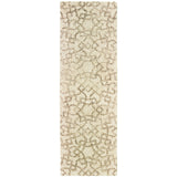 8' Tan And Ivory Wool Geometric Hand Tufted Runner Rug
