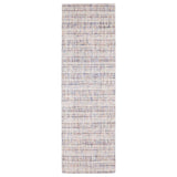 8' Ivory Blue And Yellow Striped Hand Tufted Runner Rug