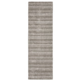 8' Gray And Ivory Striped Hand Tufted Runner Rug
