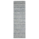 8' Gray And Blue Striped Hand Tufted Runner Rug