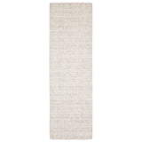 8' Ivory And Gray Striped Hand Tufted Runner Rug