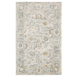 6' X 9' Ivory And Blue Oriental Hand Tufted Area Rug