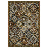 3' X 5' Red Ivory And Tan Medallion Area Rug