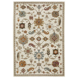 3' X 5' Ivory Gray And Orange Oriental Area Rug