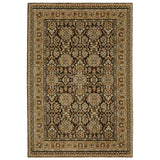 3' X 5' Brown And Gold Oriental Area Rug
