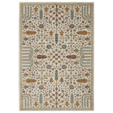 3' X 5' Ivory And Gold Oriental Area Rug