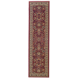 8' Red And Ivory Oriental Runner Rug