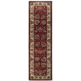 8' Red And Ivory Oriental Runner Rug