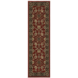 8' Red And Black Oriental Runner Rug