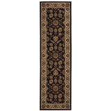 8' Brown And Ivory Oriental Runner Rug