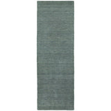 8' Light Blue Wool Hand Tufted Runner Rug