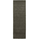 8' Charcoal Wool Hand Tufted Runner Rug