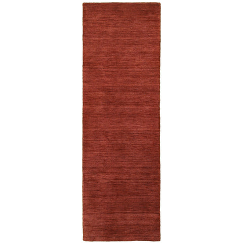 8' Rust Wool Hand Tufted Runner Rug