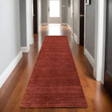 8' Rust Wool Hand Tufted Runner Rug