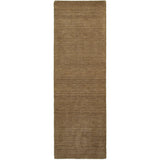 8' Tan Wool Hand Tufted Runner Rug