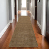 8' Tan Wool Hand Tufted Runner Rug