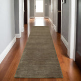 8' Gray Wool Hand Tufted Runner Rug
