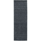 8' Navy Blue Wool Hand Tufted Runner Rug
