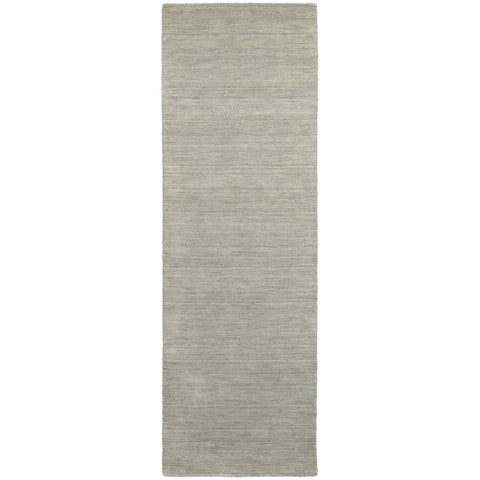8' Gray Wool Hand Tufted Runner Rug