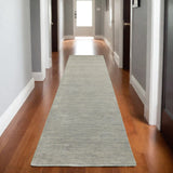 8' Gray Wool Hand Tufted Runner Rug