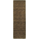 8' Brown Wool Hand Tufted Runner Rug