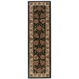 9' Brown And Ivory Oriental Runner Rug