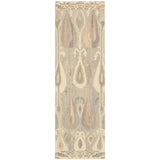 8' Gray And Beige Wool Abstract Hand Tufted Runner Rug