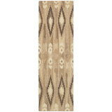 8' Beige And Ivory Wool Abstract Hand Tufted Runner Rug