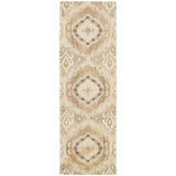 8' Beige And Ivory Wool Abstract Hand Tufted Runner Rug