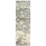 8' Gray And Charcoal Wool Abstract Hand Tufted Runner Rug