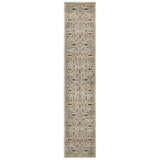 12' Ivory And Gold Oriental Runner Rug