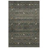 7' X 9' Blue And Gold Southwestern Area Rug