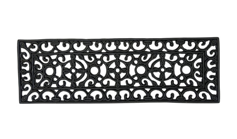 8' X 10' Blue Ivory And Copper Geometric Washable Indoor Outdoor Area Rug